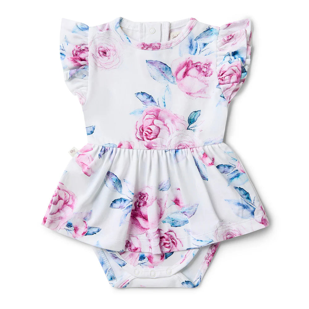Short Sleeve Organic Dress | Lilac Skies
