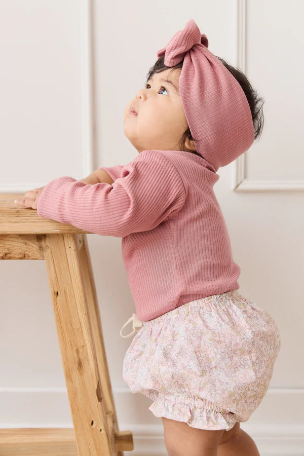 Organic Cotton Voile Frill Bloomer | Chloe Mauve