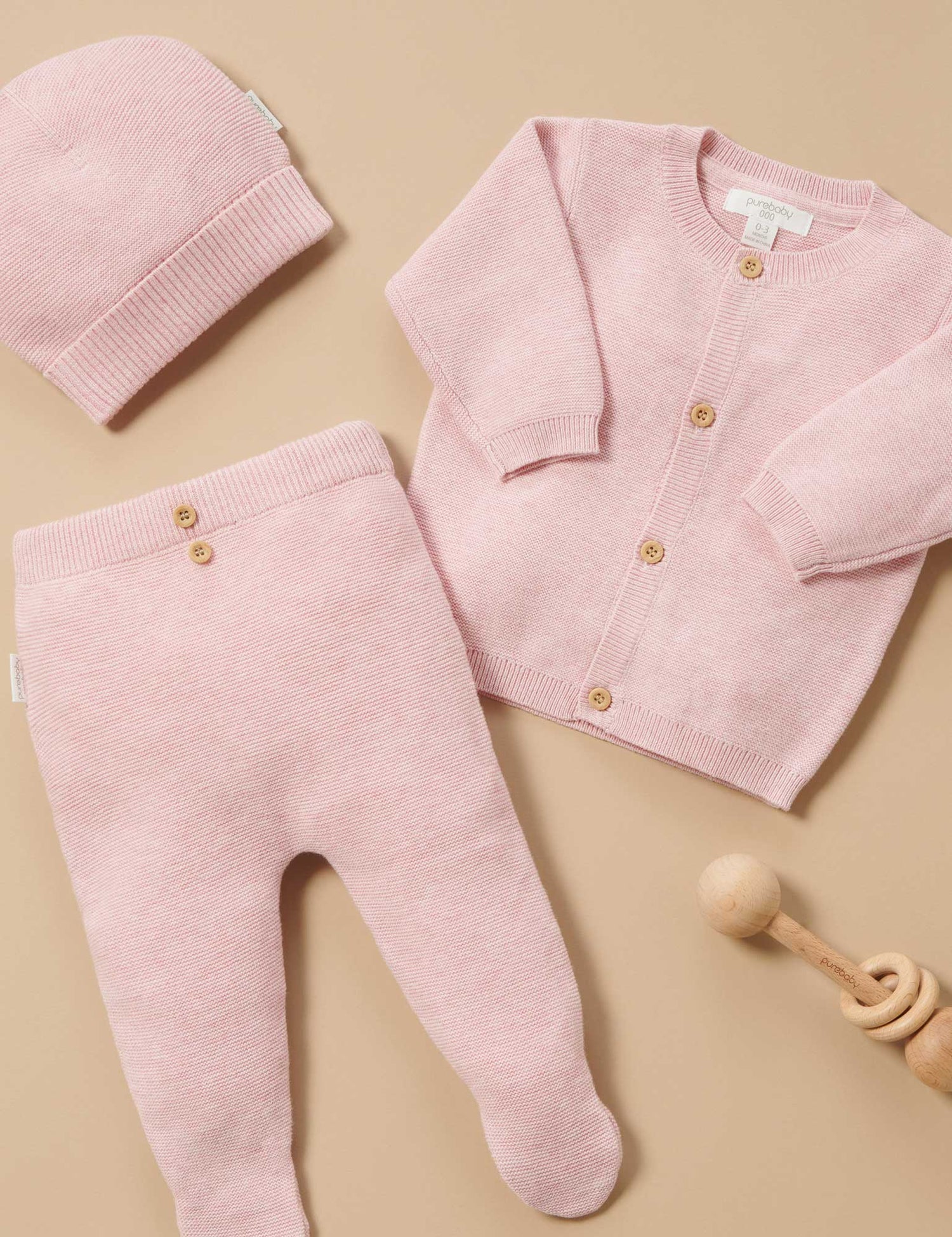 Textured Cardigan | Pink Melange