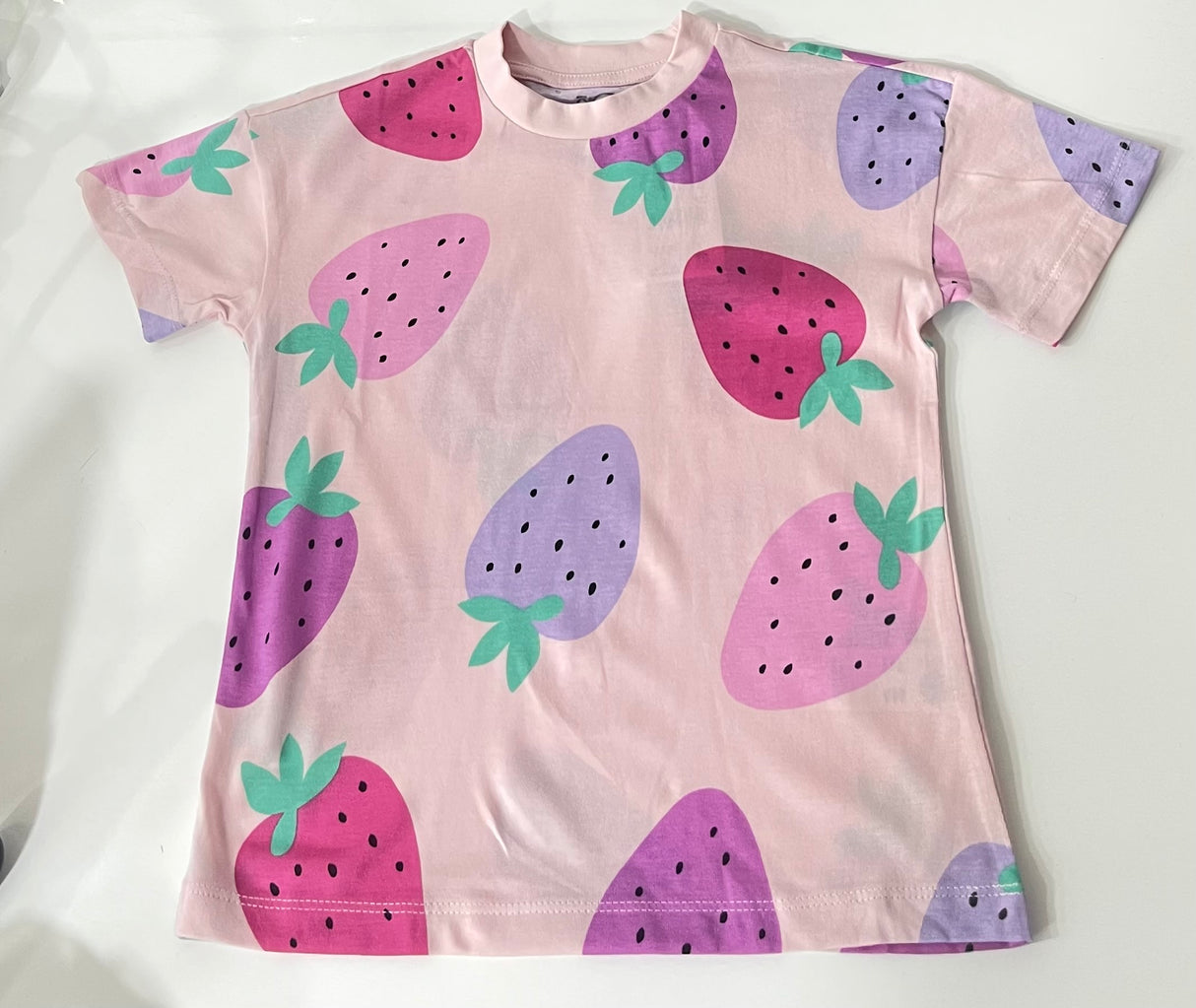 Kids Strawberry Printed Top | Pink