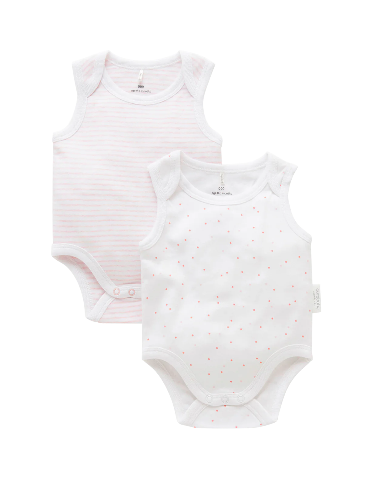 2 Pack Singlet Bodysuit | Pale Pink Pack