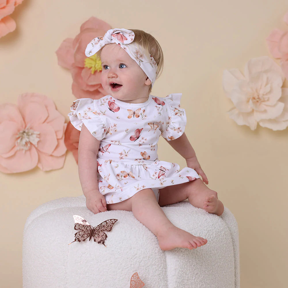 Short Sleeve Organic Dress | Butterfly