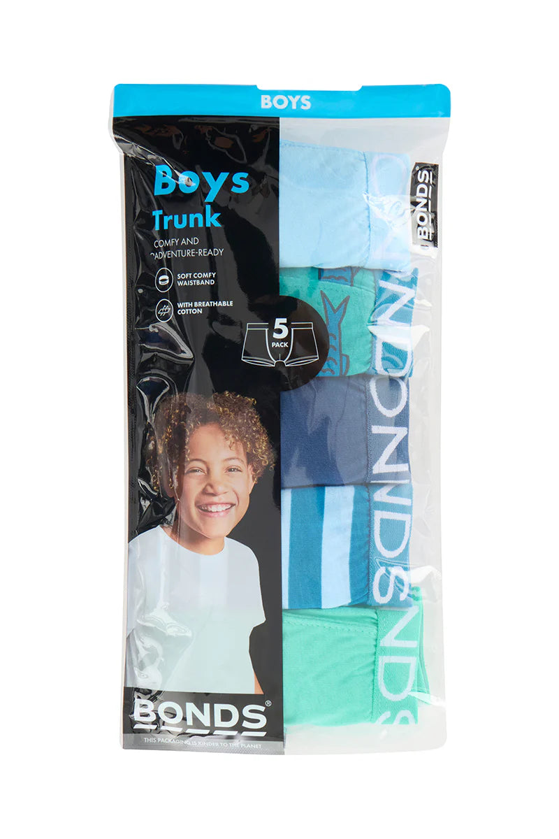 Boys Trunk 5 Pack | Multi Green