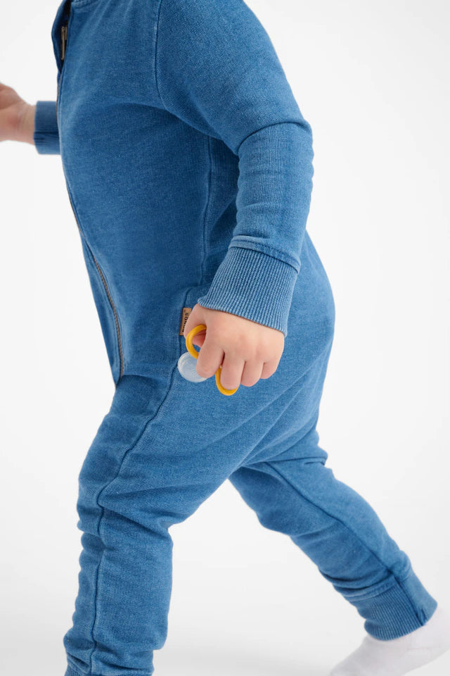 Denim Washed Zippy | Sky Blue Denim