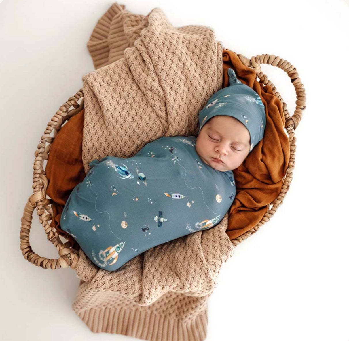 Snuggle Swaddle & Beanie Set | Rocket