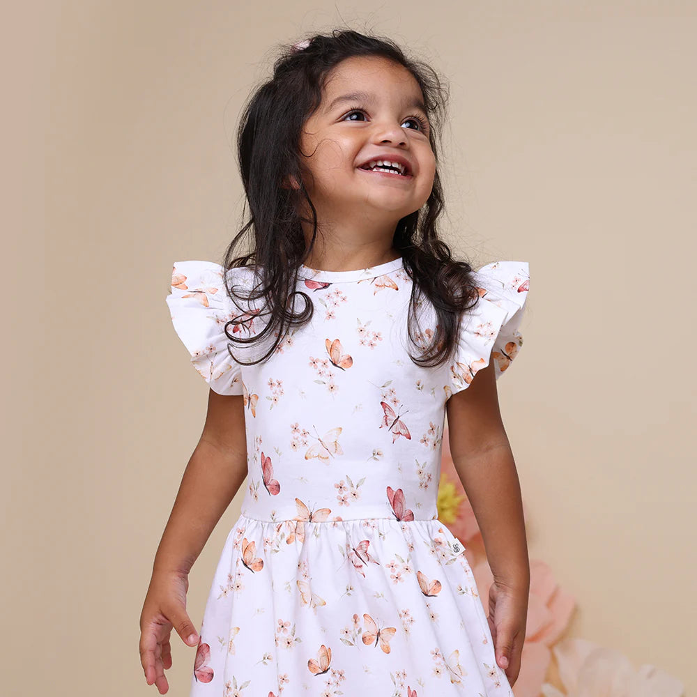 Short Sleeve Organic Dress | Butterfly