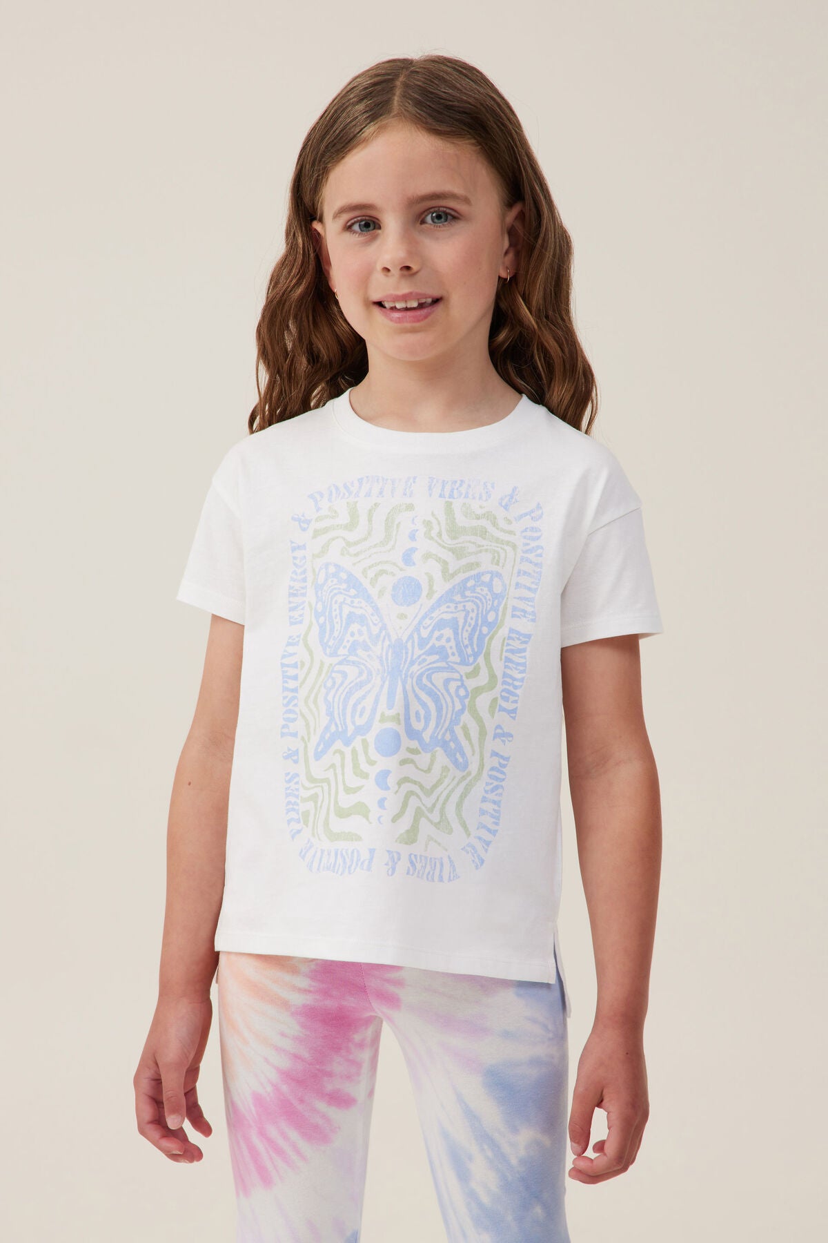 Poppy Print Tee | Vanilla /Positive Energy