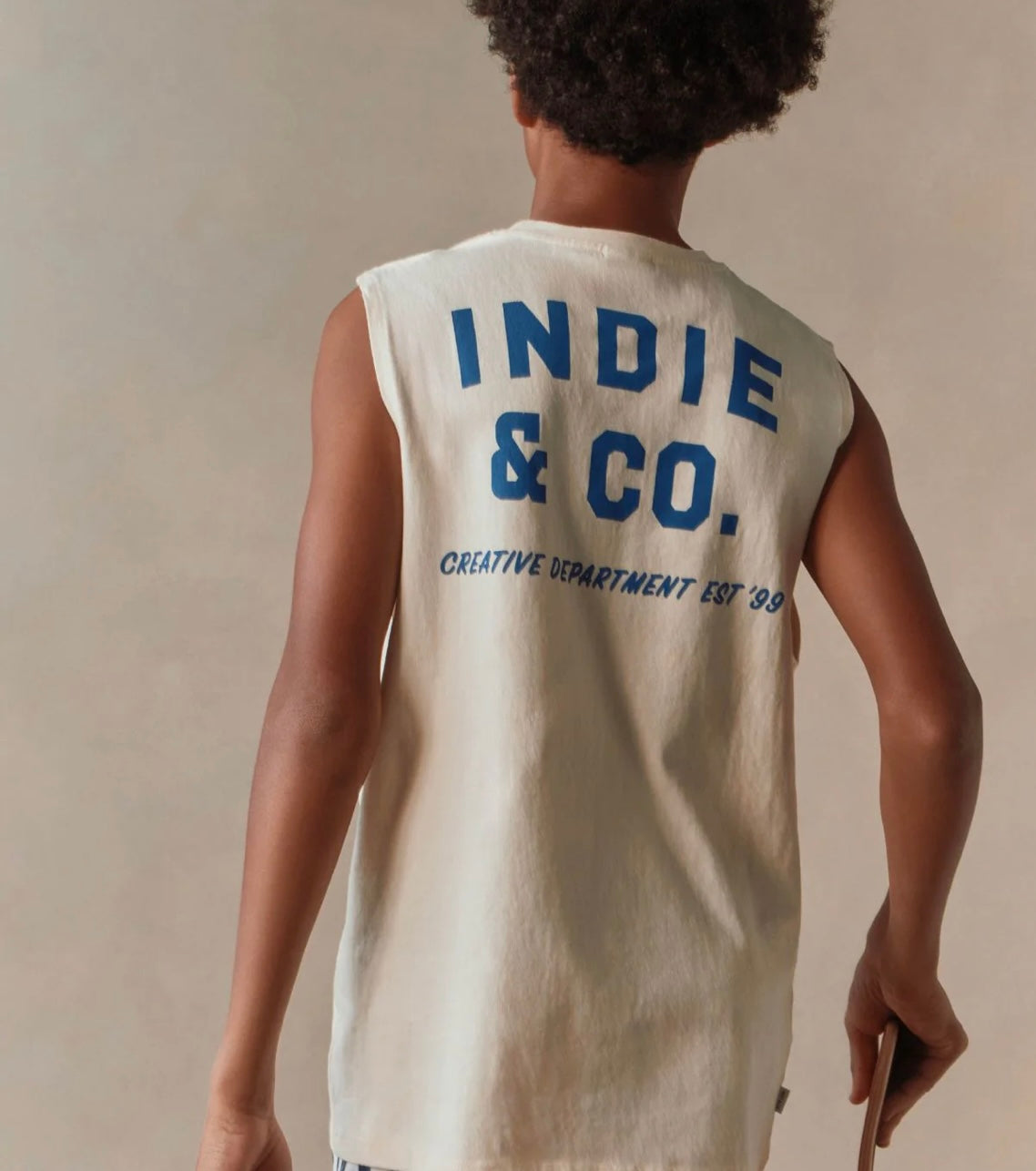 The Camino Muscle Tee | Cream/Blue