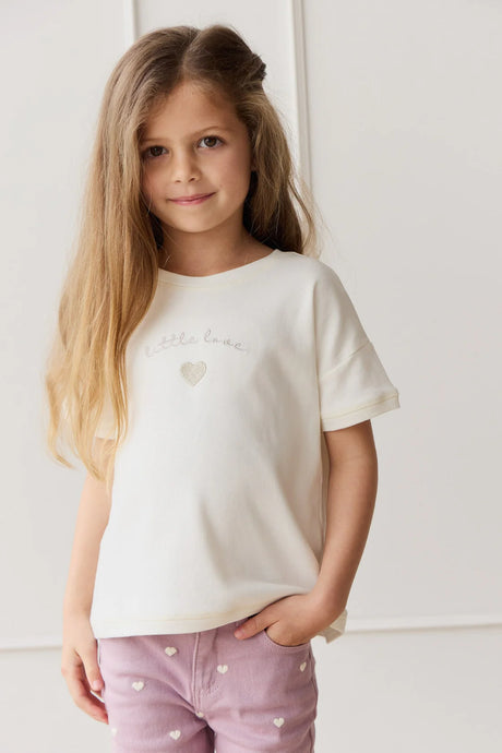 Pima Cotton Mimi Top | Parchment Little Love Violet