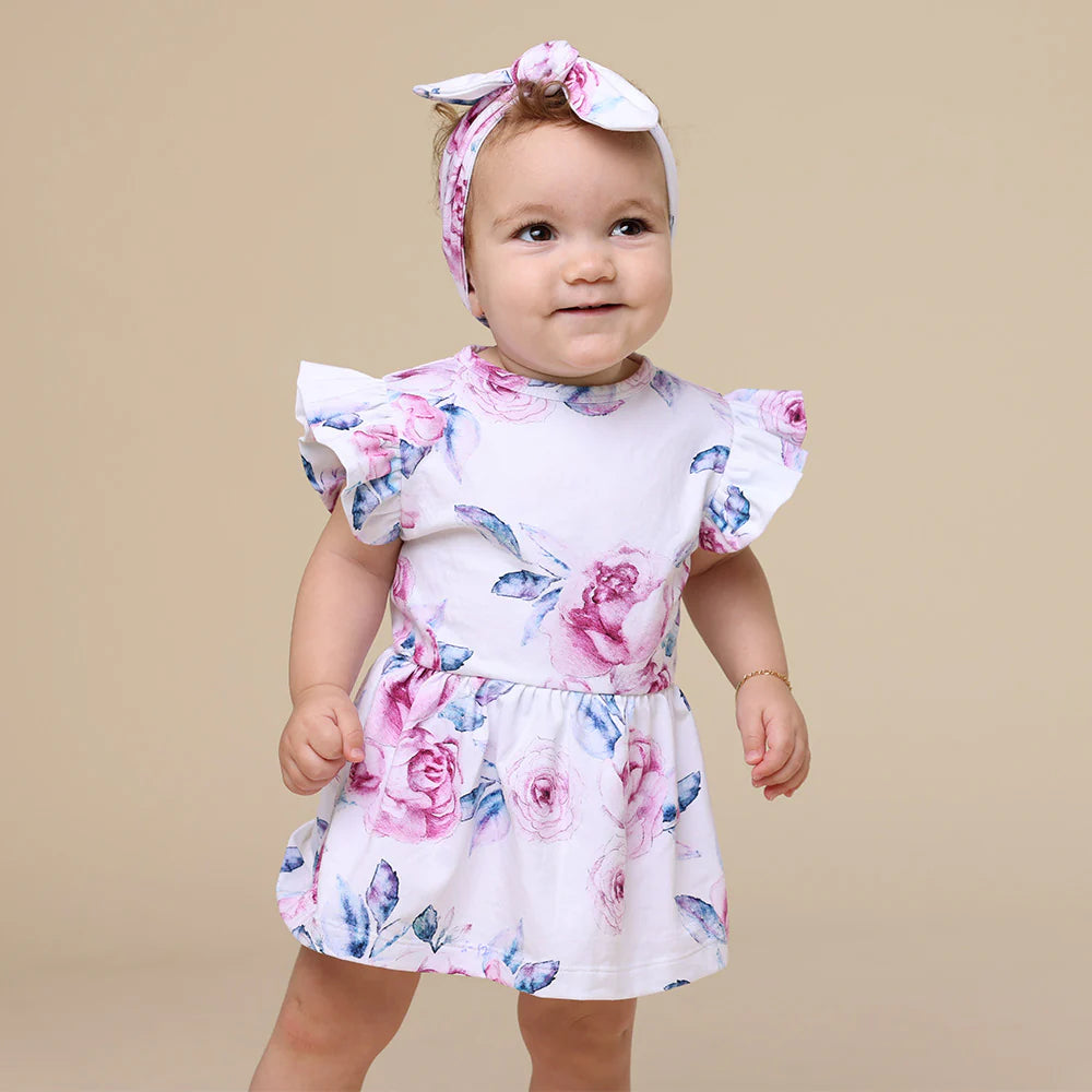 Short Sleeve Organic Dress | Lilac Skies