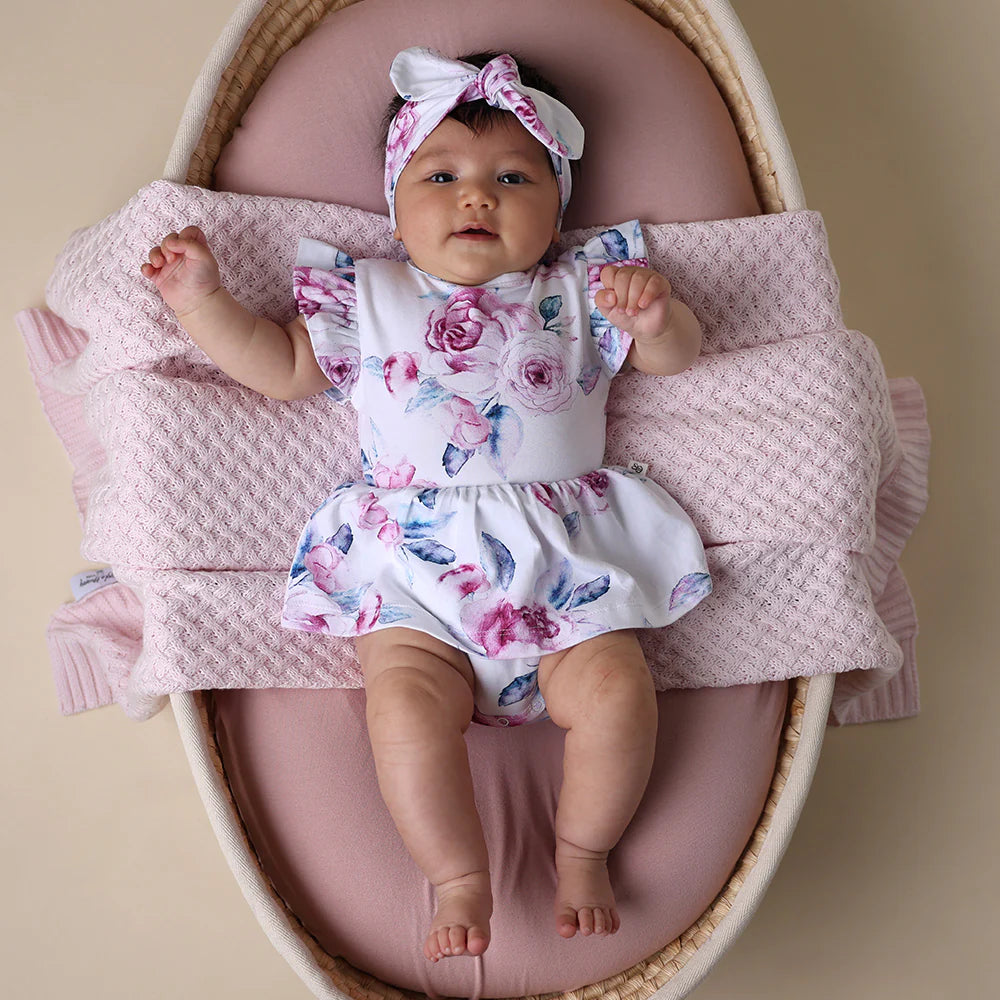 Short Sleeve Organic Dress | Lilac Skies
