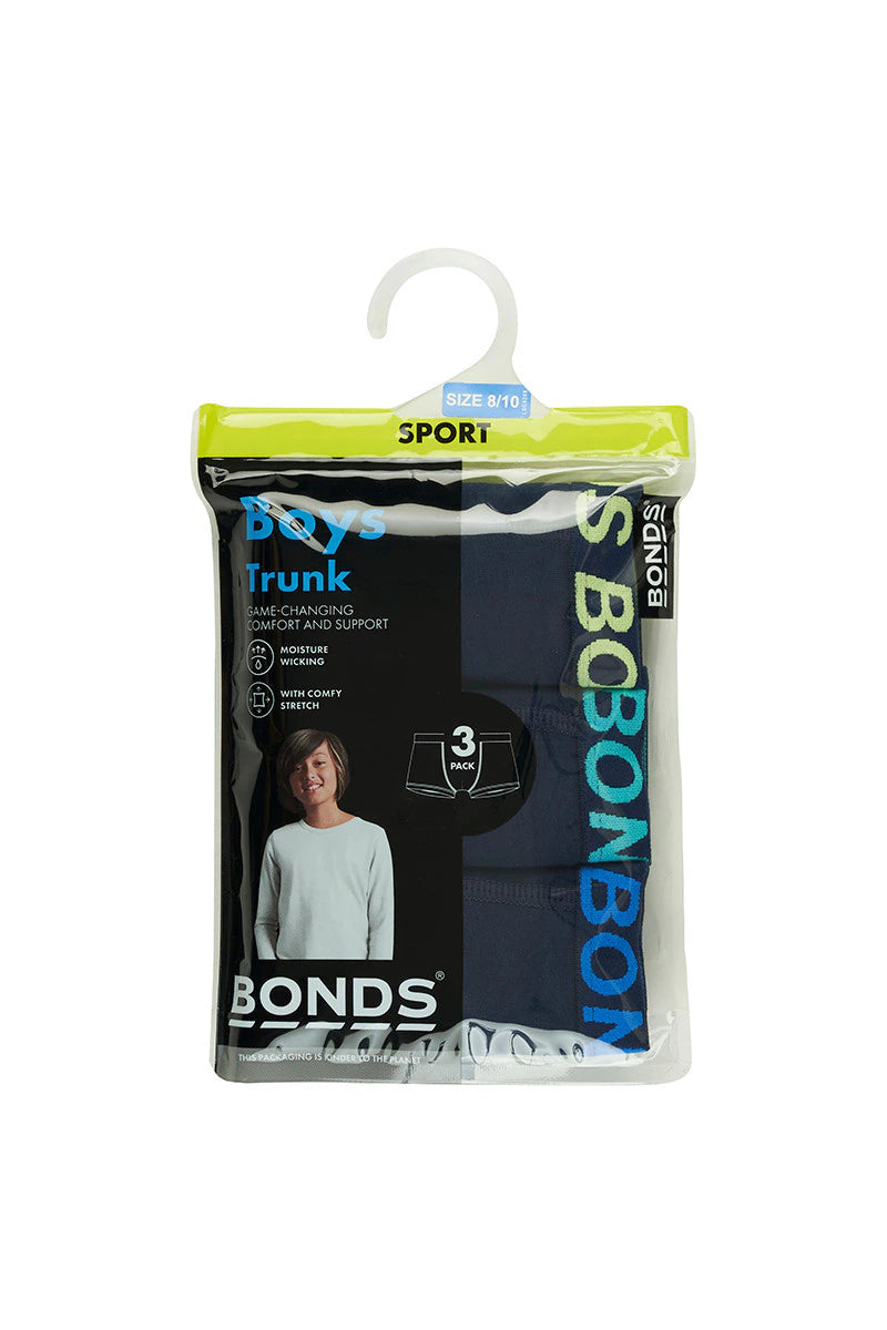 Boys Trunk Sport 3 Pack | Navy