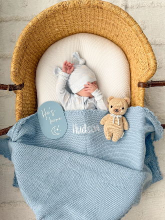 Heirloom Knit Blanket | Blue