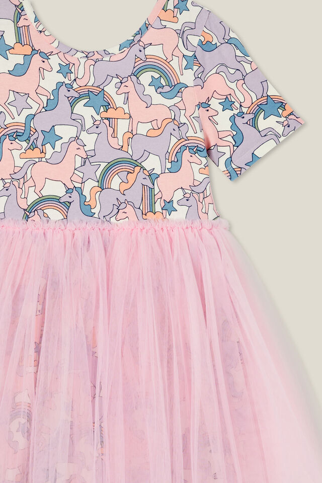 Sophia Dress | Unicorn Rainbow / Blush pink