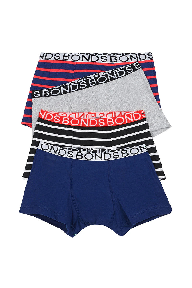 Boys Trunk 4 Pack | Blue & Red
