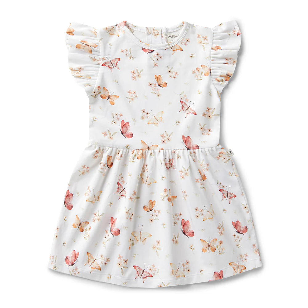 Short Sleeve Organic Dress | Butterfly
