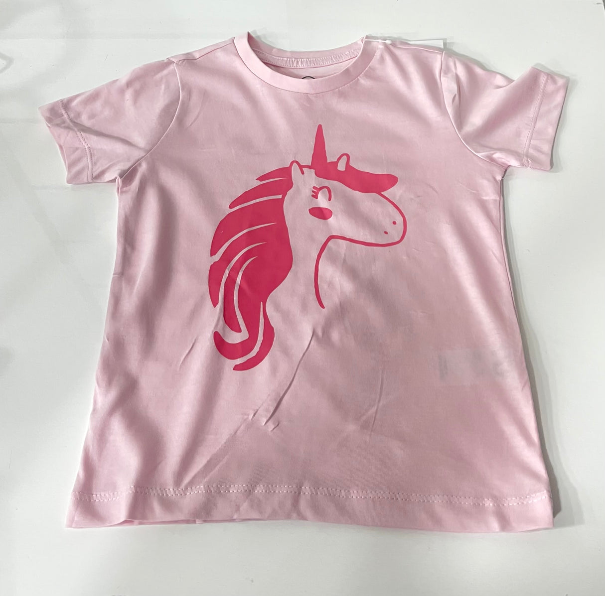 Kids Unicorn Print Tee | Pink
