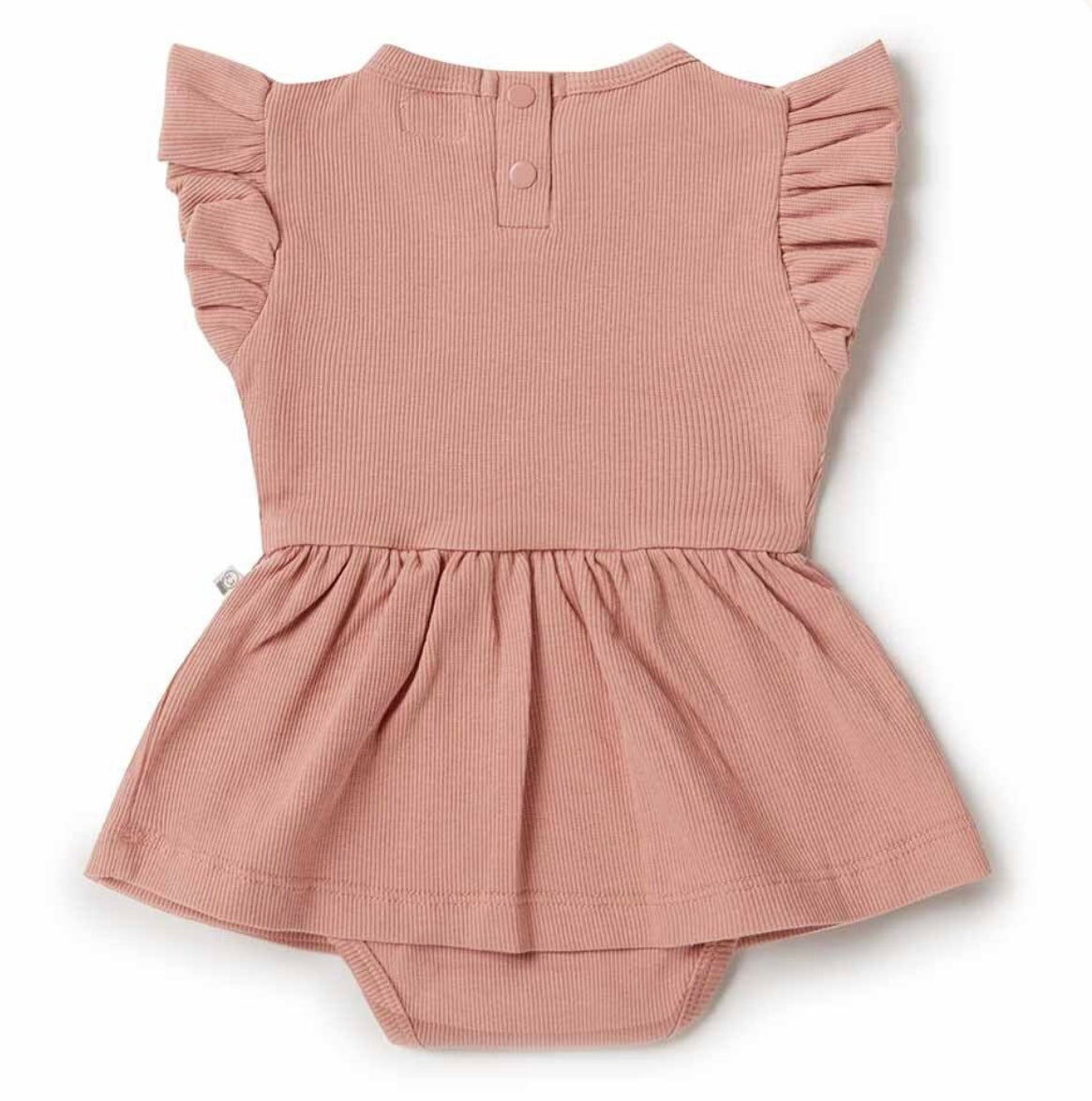 Short Sleeve Organic Dress | Rose