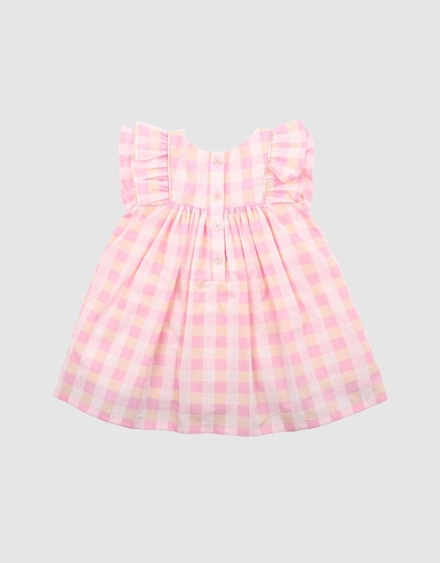 Retro Check Frill Dress