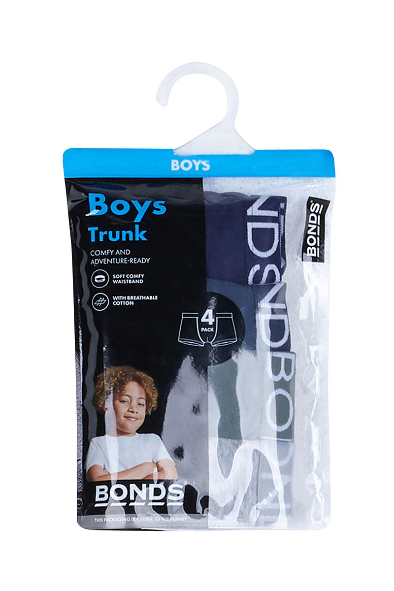 Boys Trunk 4 Pack | Khaki Multi Solid
