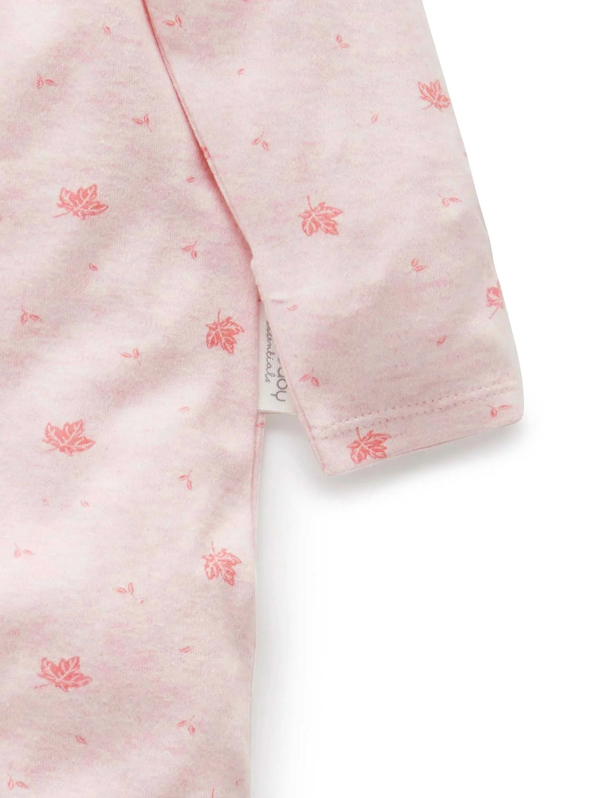 Zip Growsuit | Pale Pink Leaf