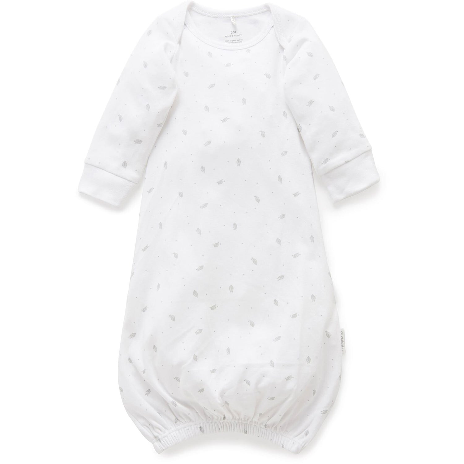 Sleepsuit | Pale Grey Leaf with Spot