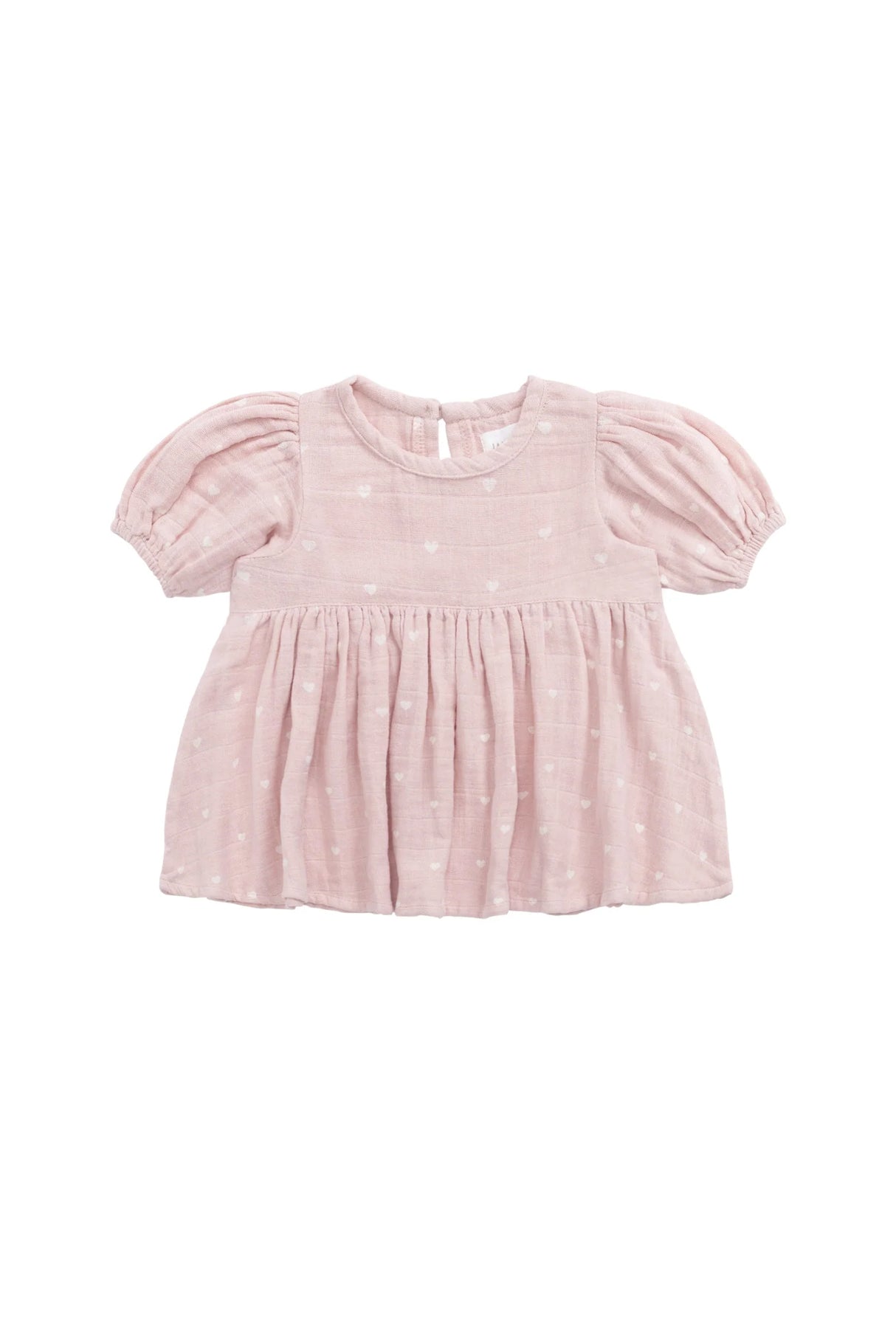 Organic Cotton Muslin Elodie Dress | Petite Heart Old Rose