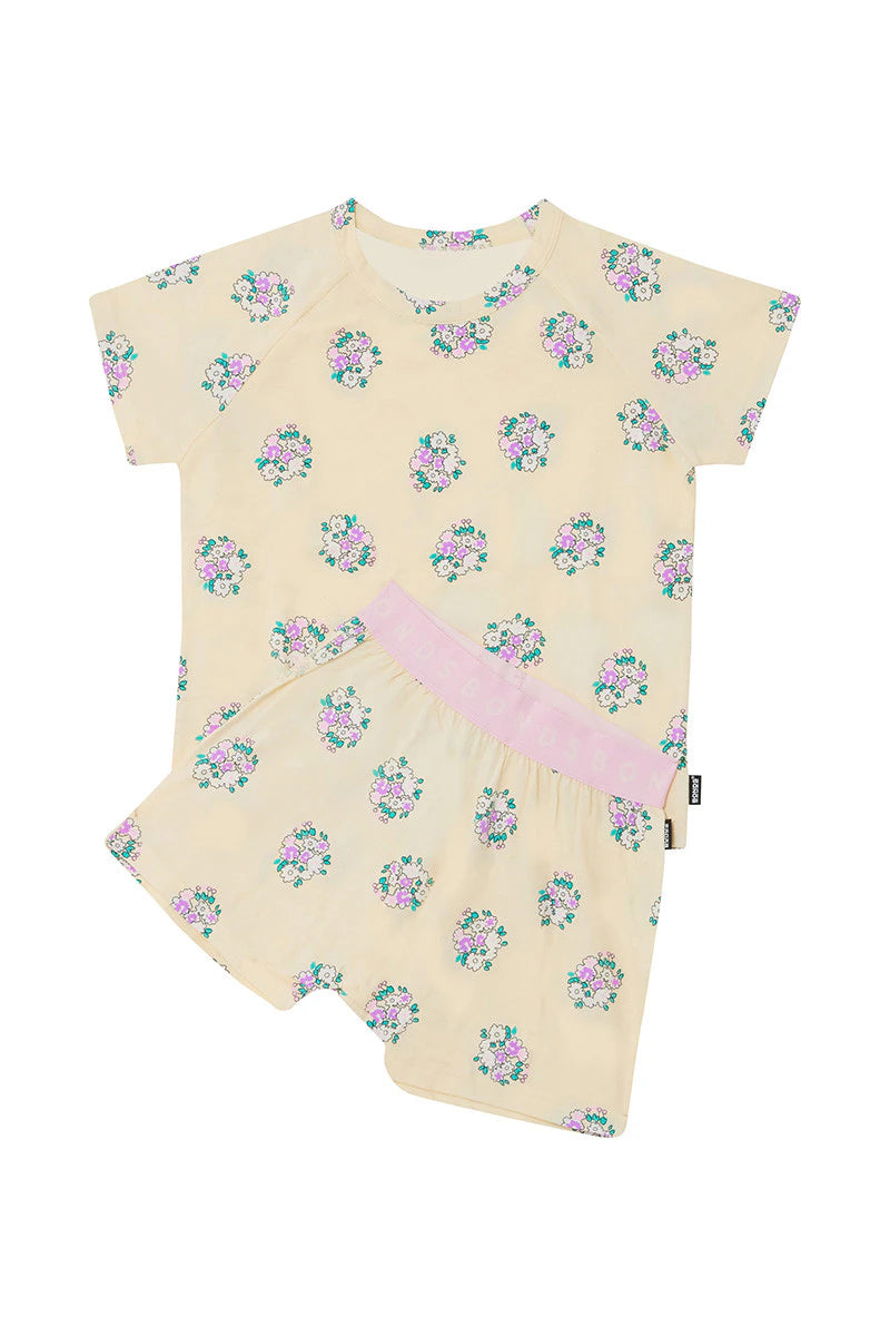Kids Tee Sleep Set | Cream Bloom