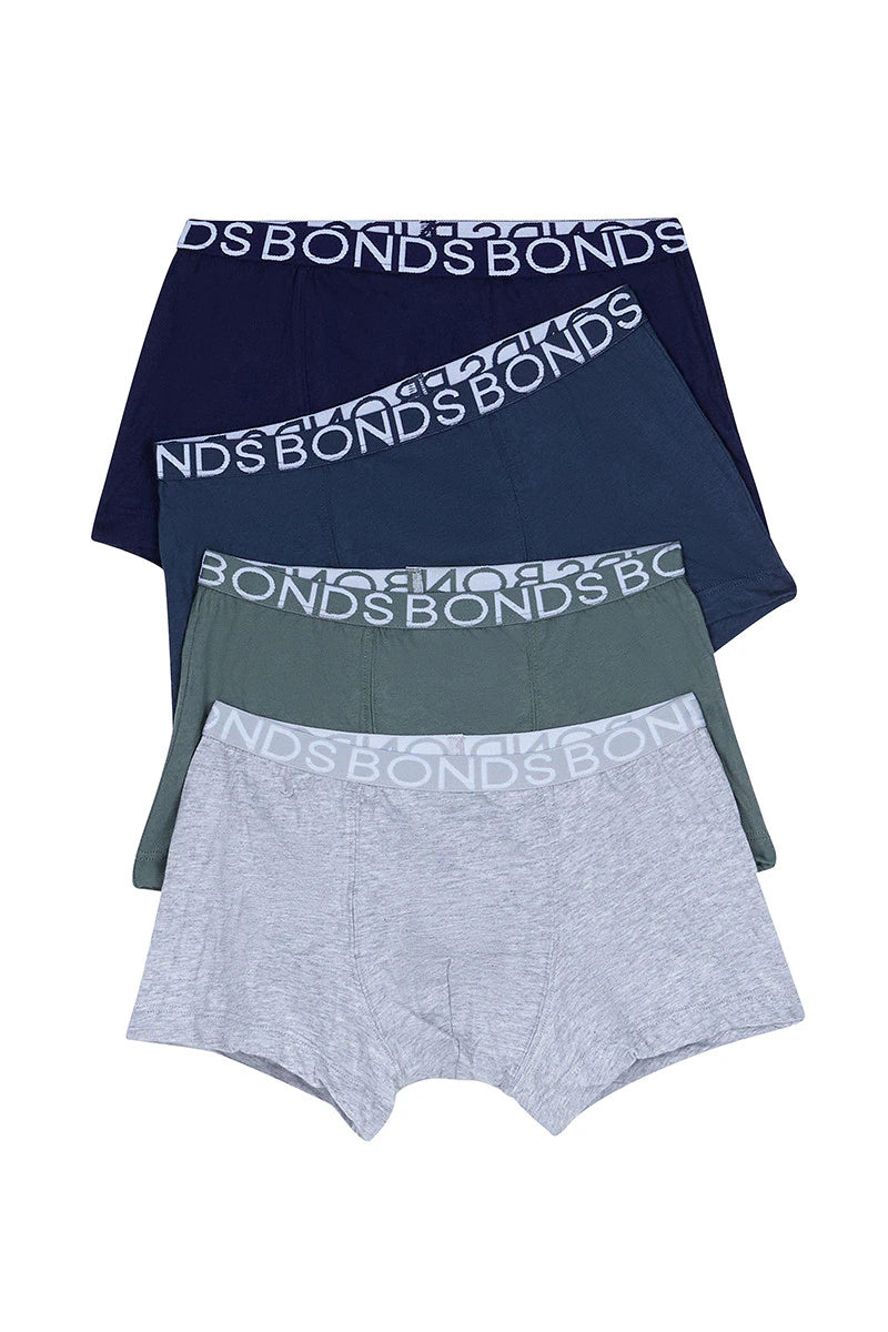 Boys Trunk 4 Pack | Khaki Multi Solid