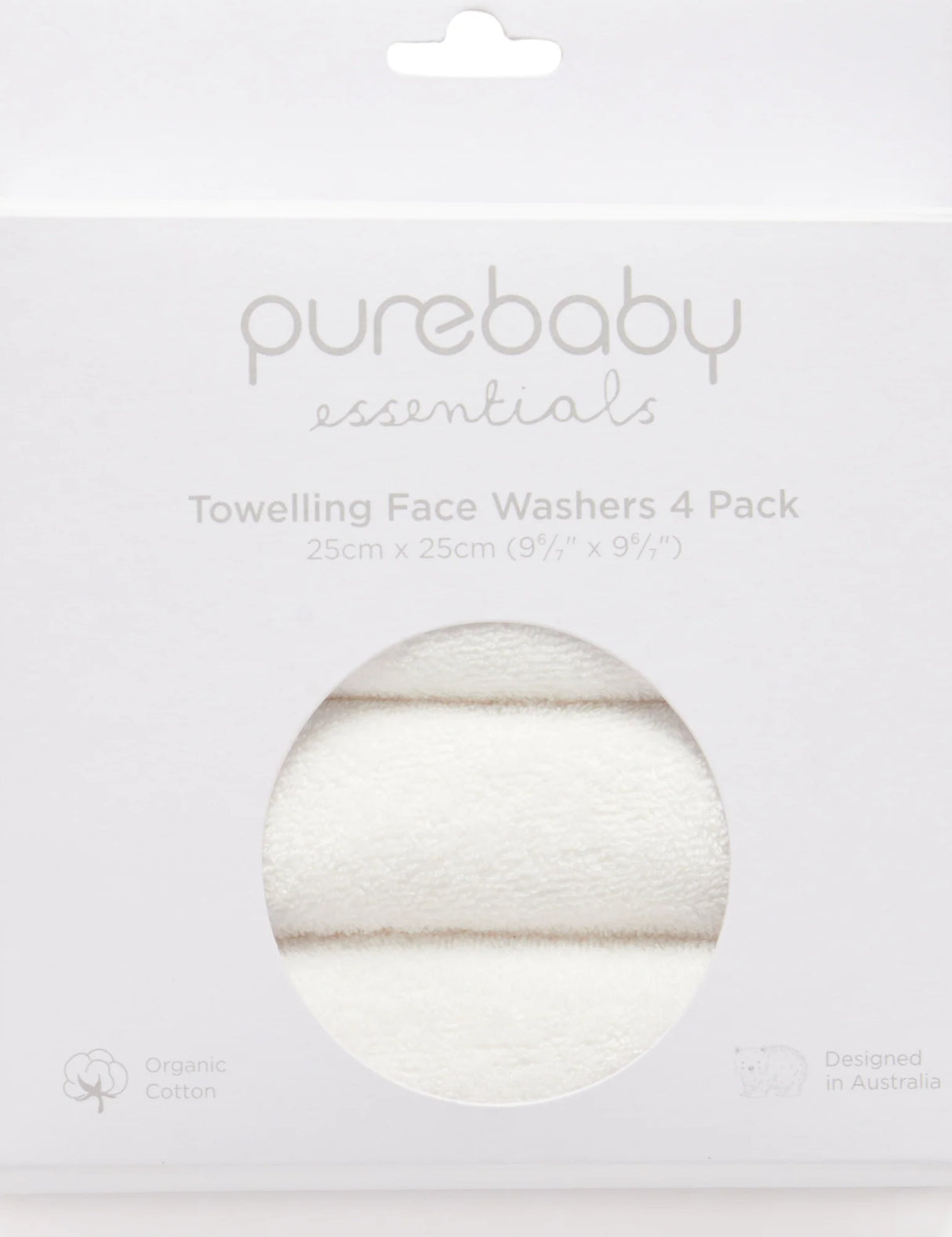 4 Pack Towelling Face Washers l Vanilla