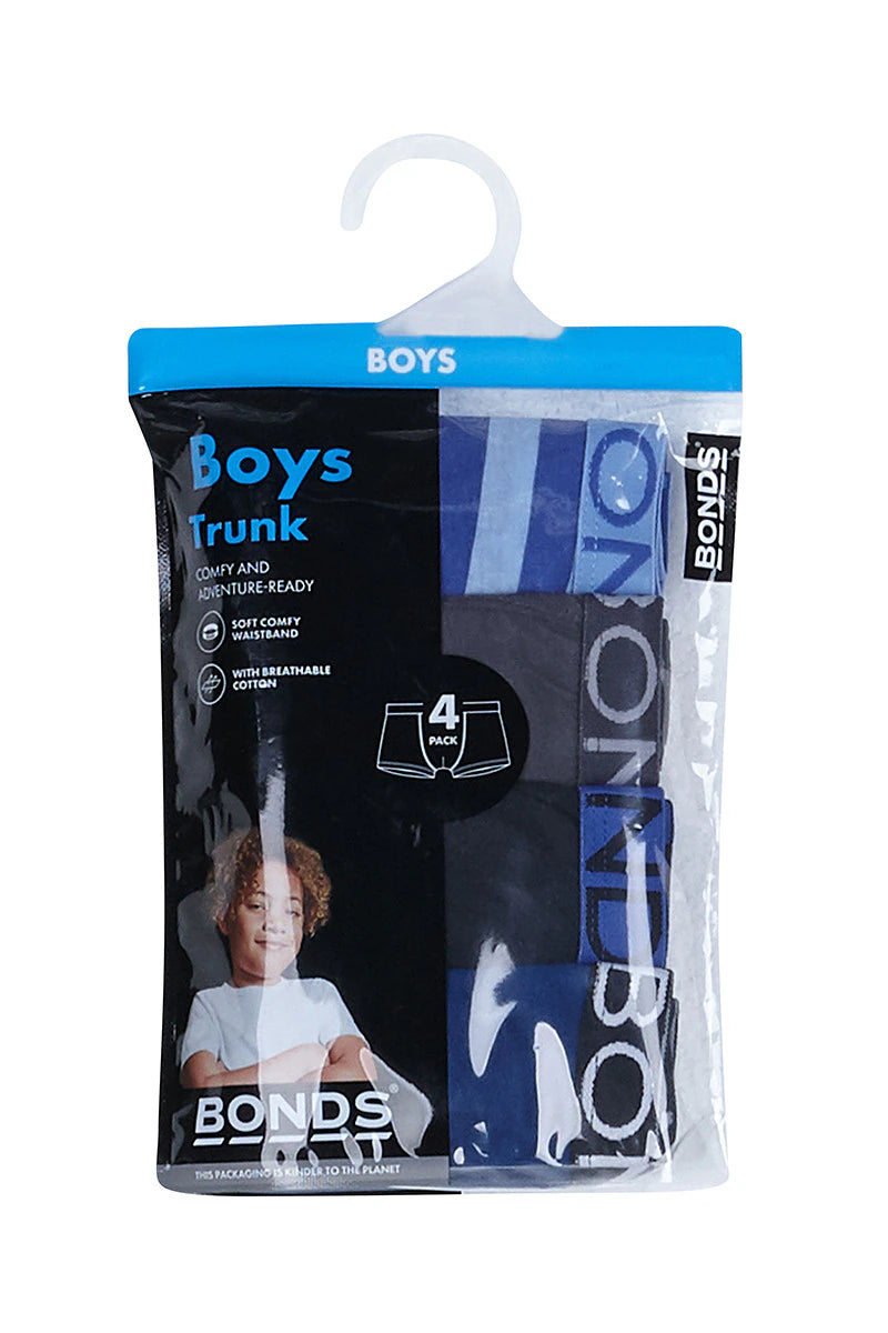 Boys Trunk 4 Pack | Blue Stripe