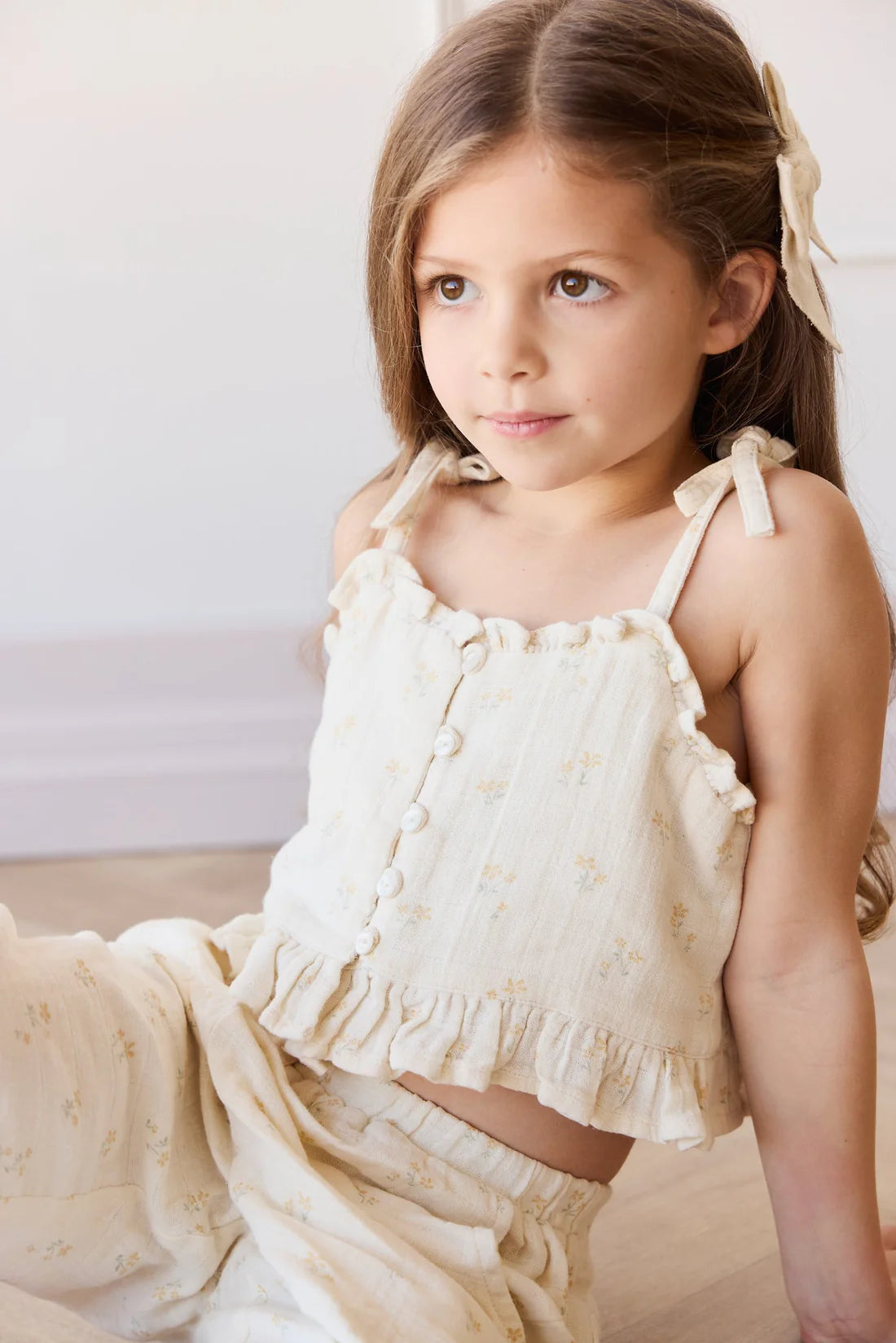 Organic Cotton Muslin Mirabel Top | Pauline Chamomile