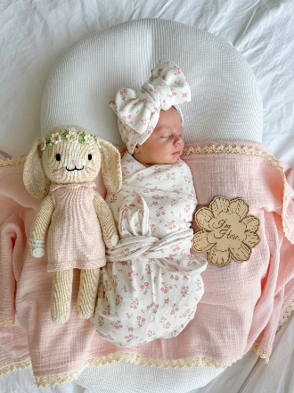 Swaddle Set | Paisley Peony