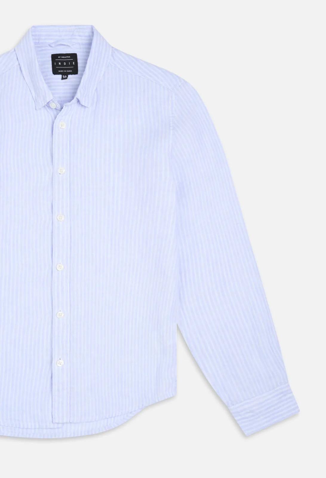 The Wharf Long Sleeve Shirt | White Blue