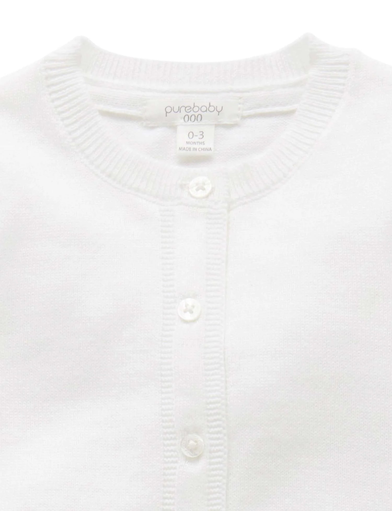 Cotton Basic Cardigan | White