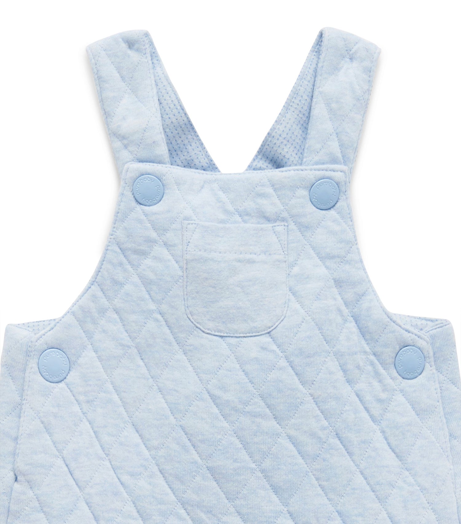 Quilted Overall | Soft Blue Melange