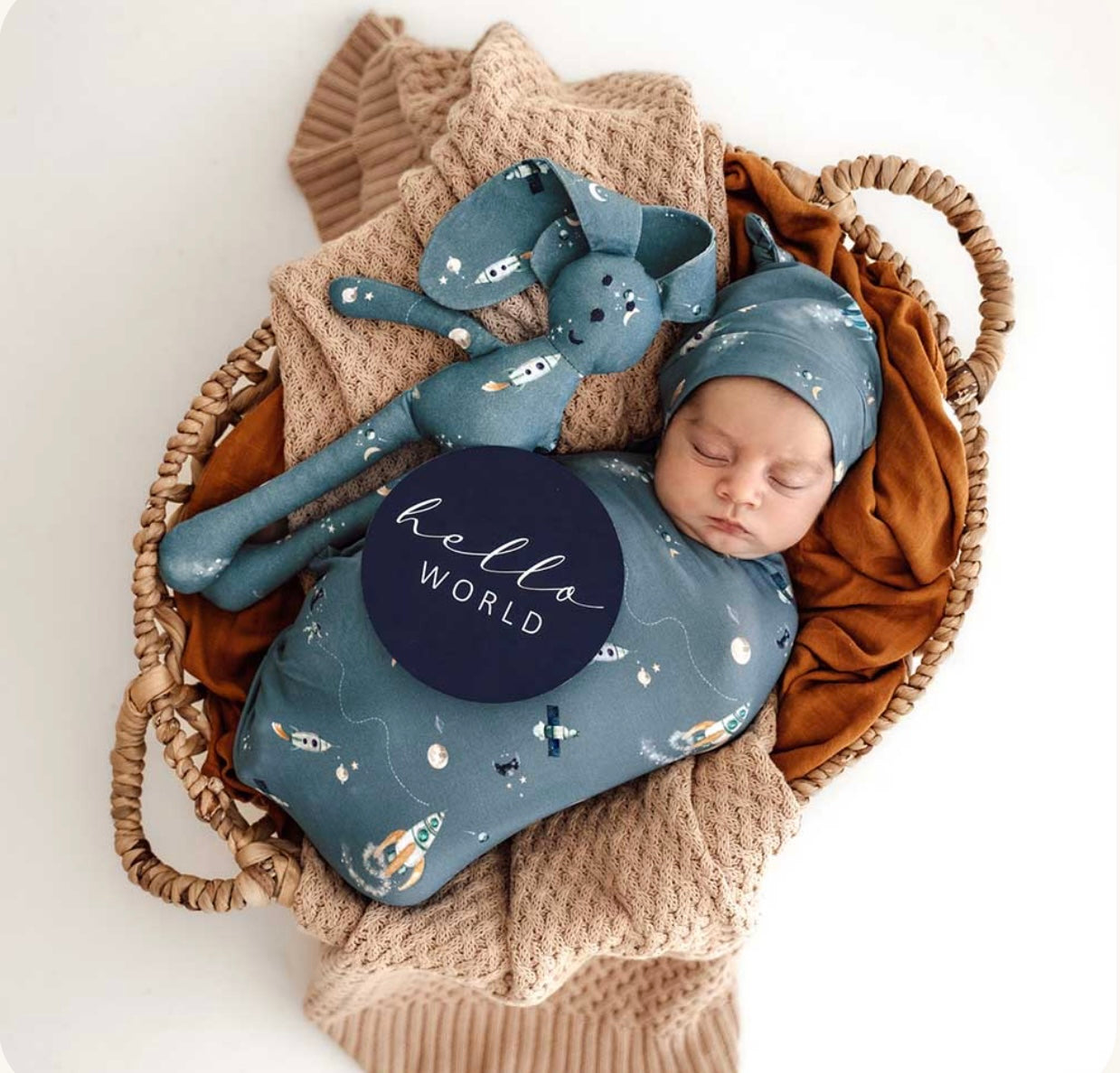 Snuggle Swaddle & Beanie Set | Rocket