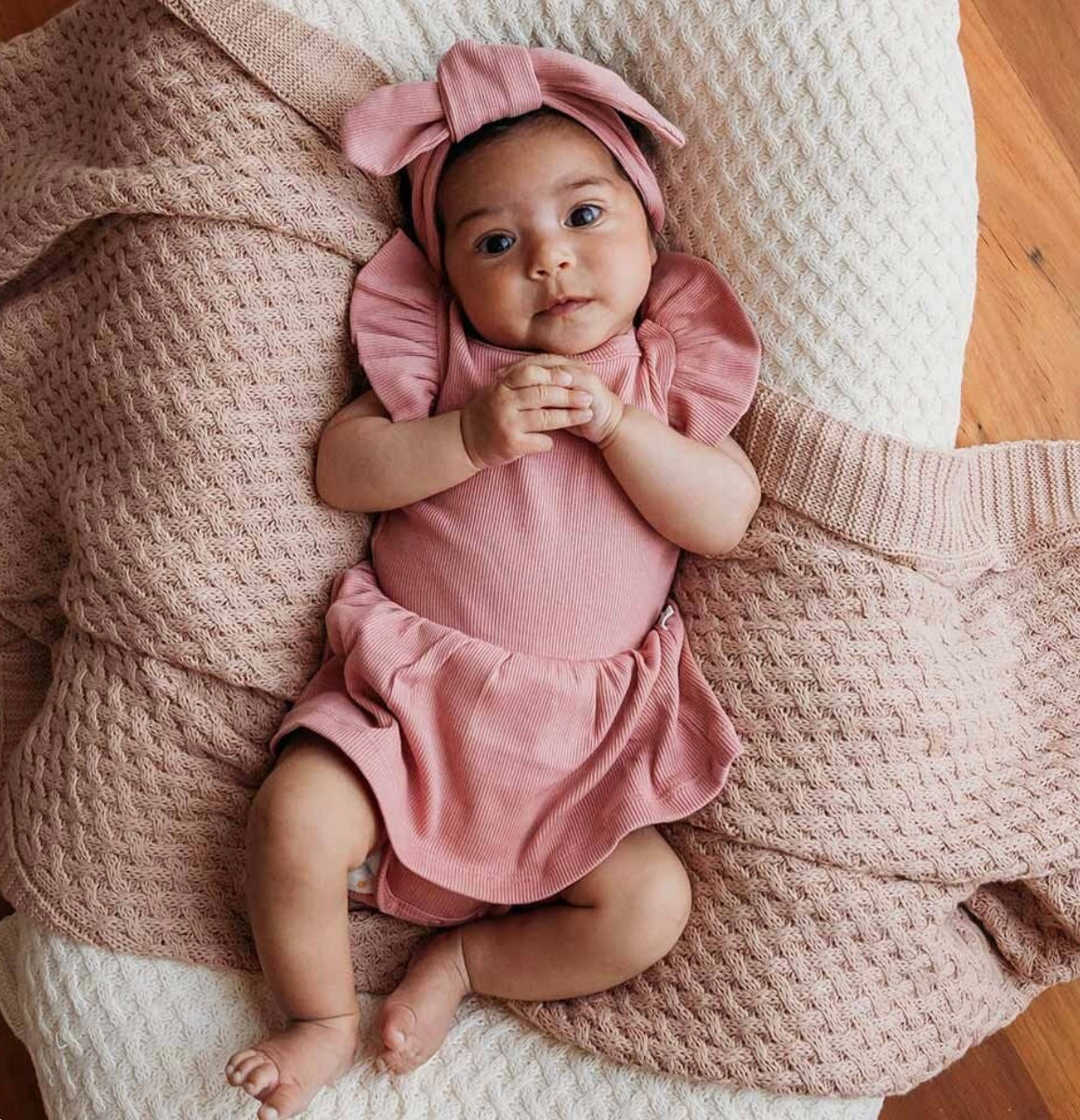 Short Sleeve Organic Dress | Rose