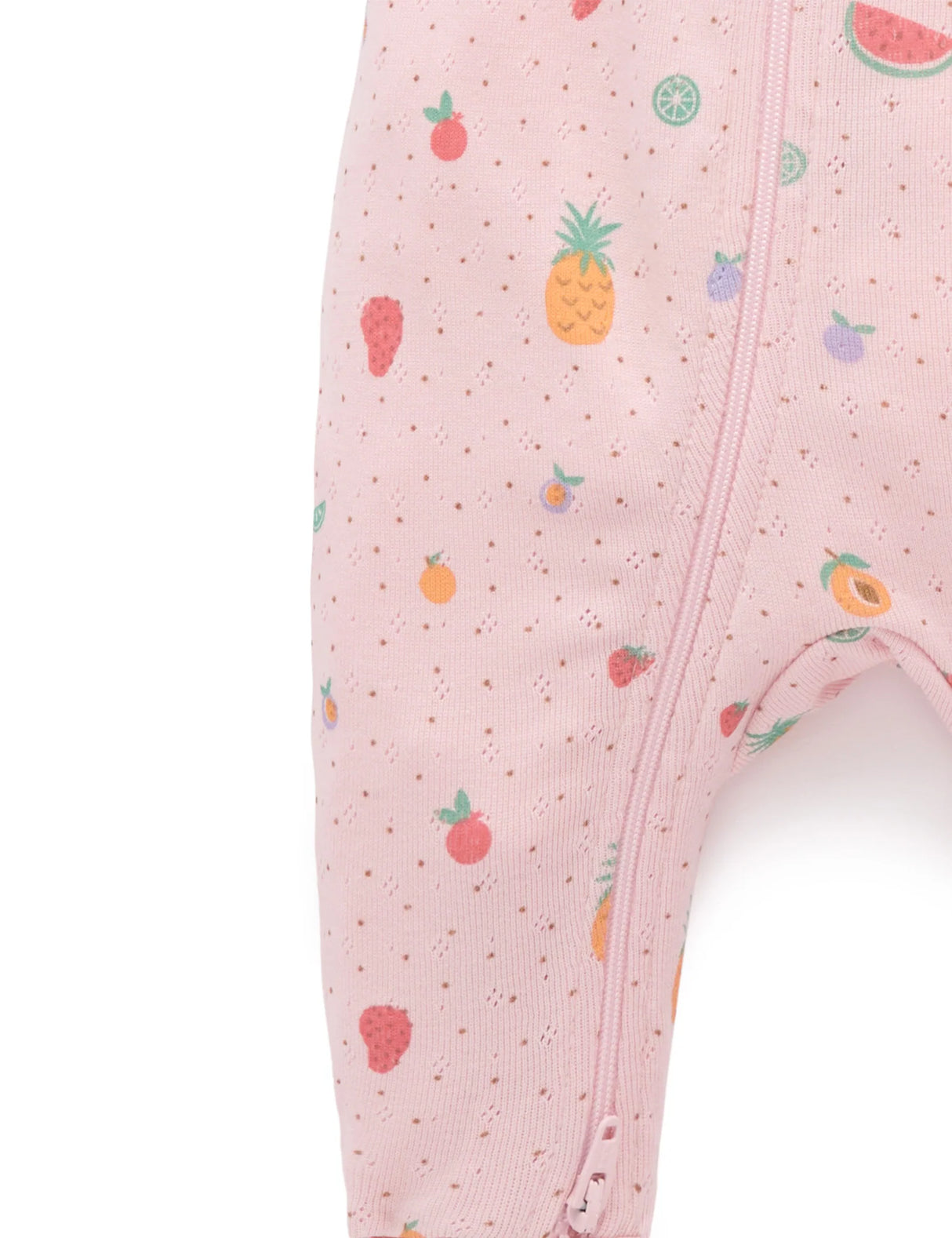 Pointelle Zip Growsuit l Fruity Print