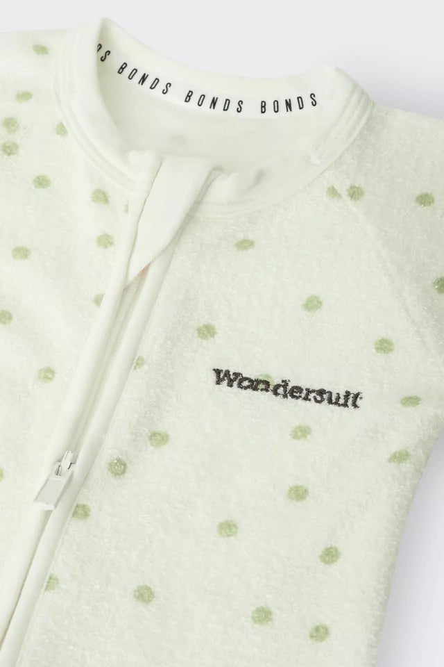 Poodlette Zip Wondersuit | Ditsy Dot Green