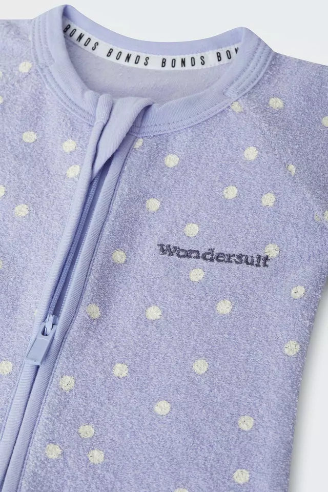 Poodlette Zip Wondersuit | Ditsy Dot Purple