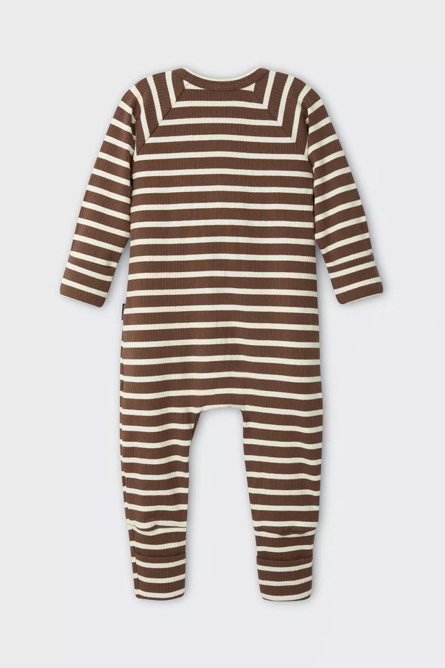 Wide Needle Rib Zippy | Chocolate