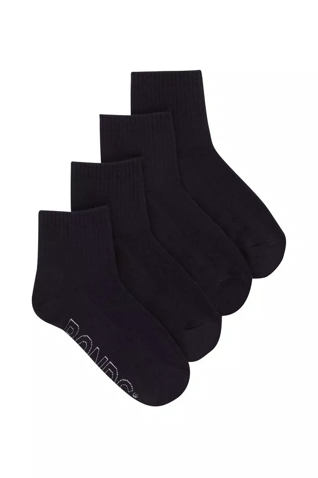 Kids Logo Light Quarter Crew Socks 4 Pack | School Navy