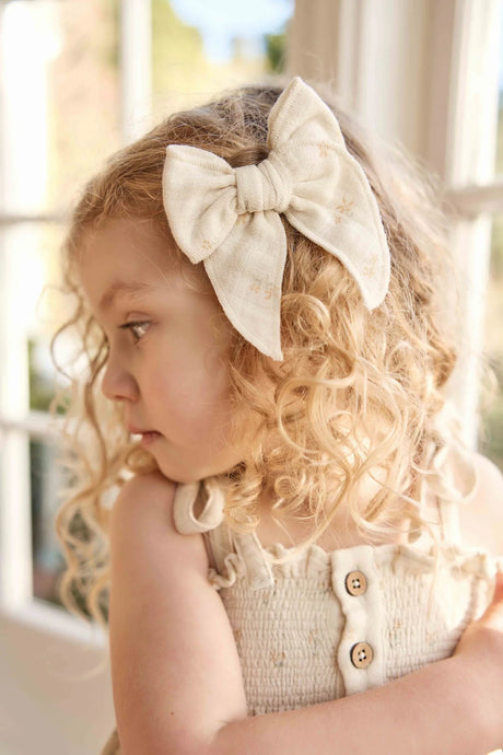 Organic Cotton Muslin Bow | Pauline Chamomile