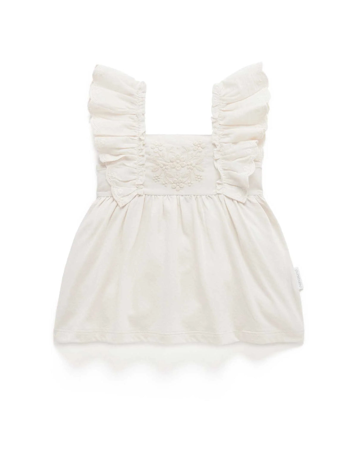 Embroidered Ruffle Top | Cloud