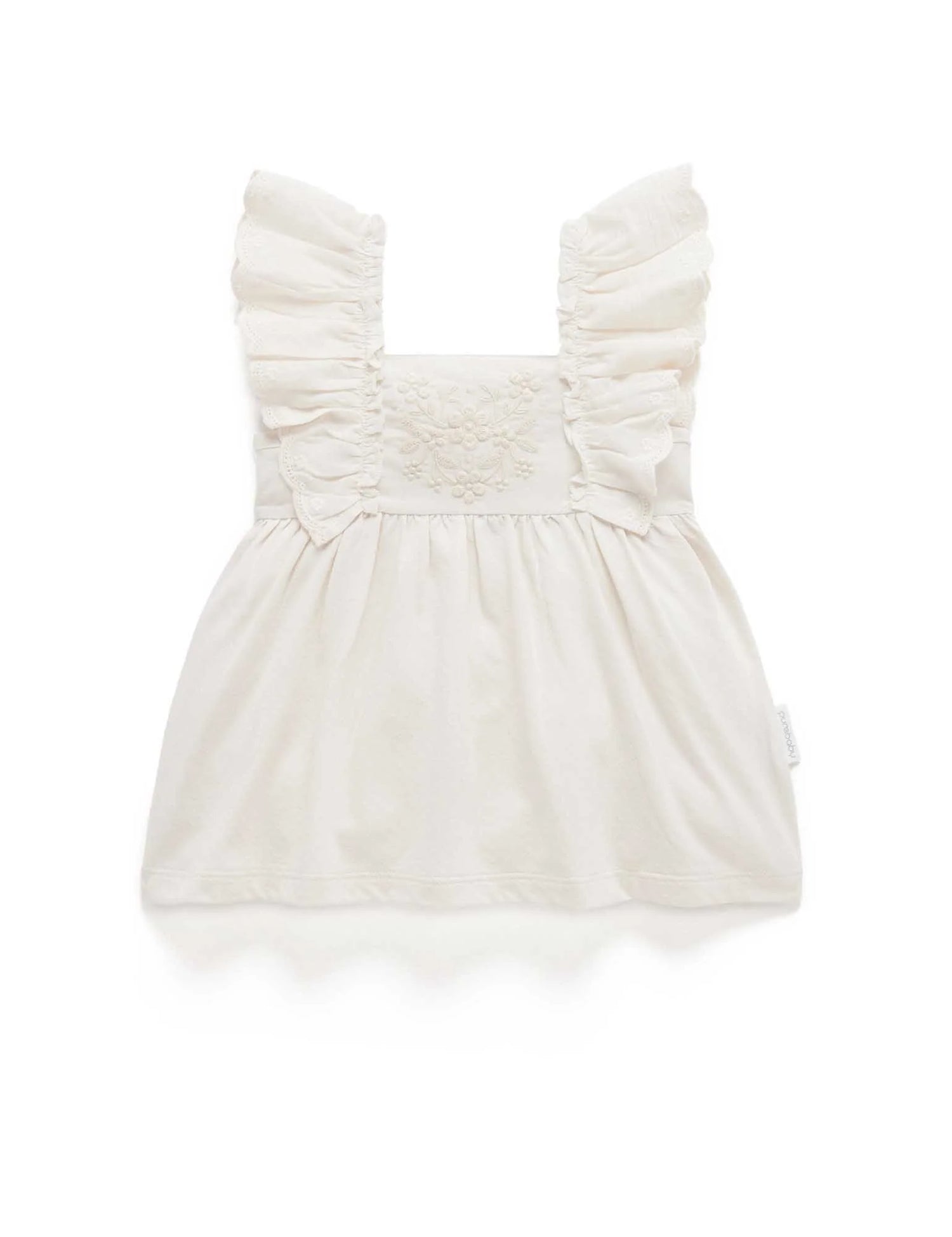 Embroidered Ruffle Top | Cloud