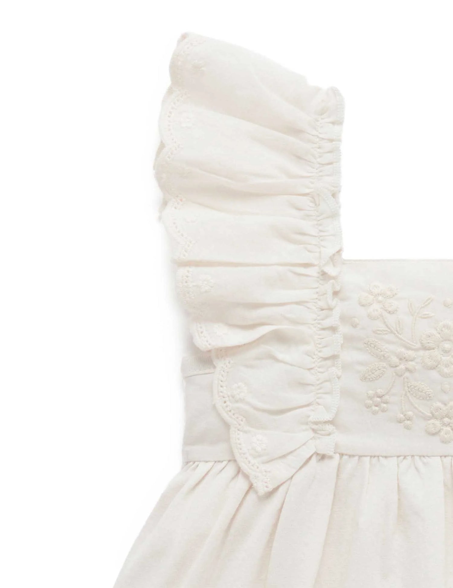Embroidered Ruffle Top | Cloud