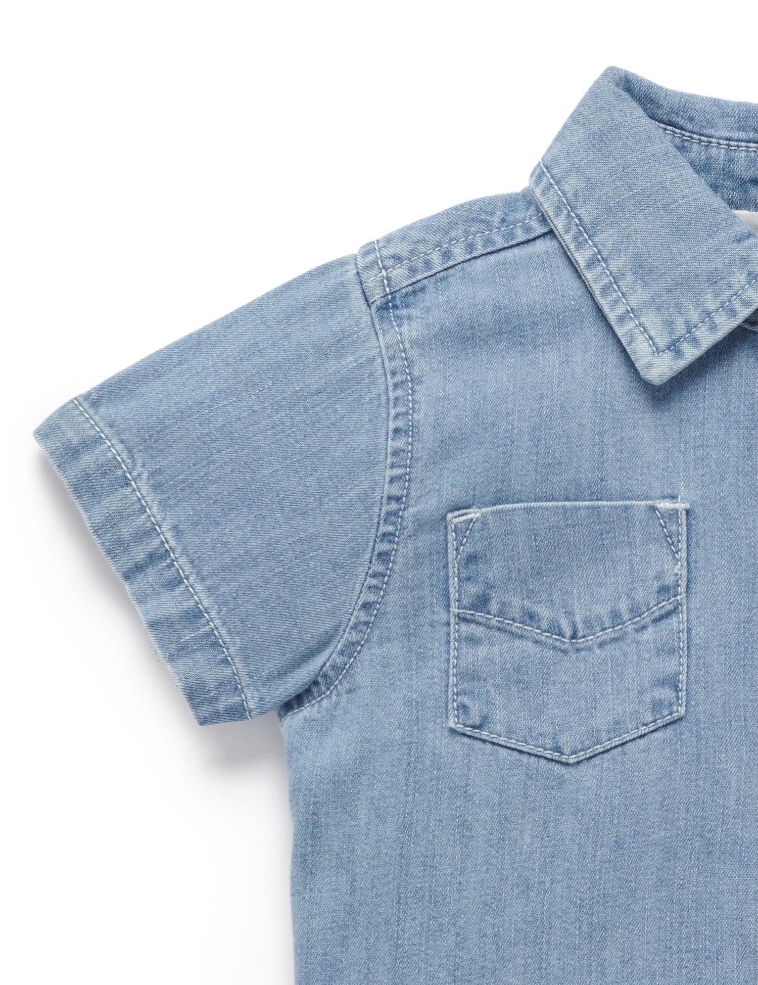 Denim Over Shirt | Faded Denim