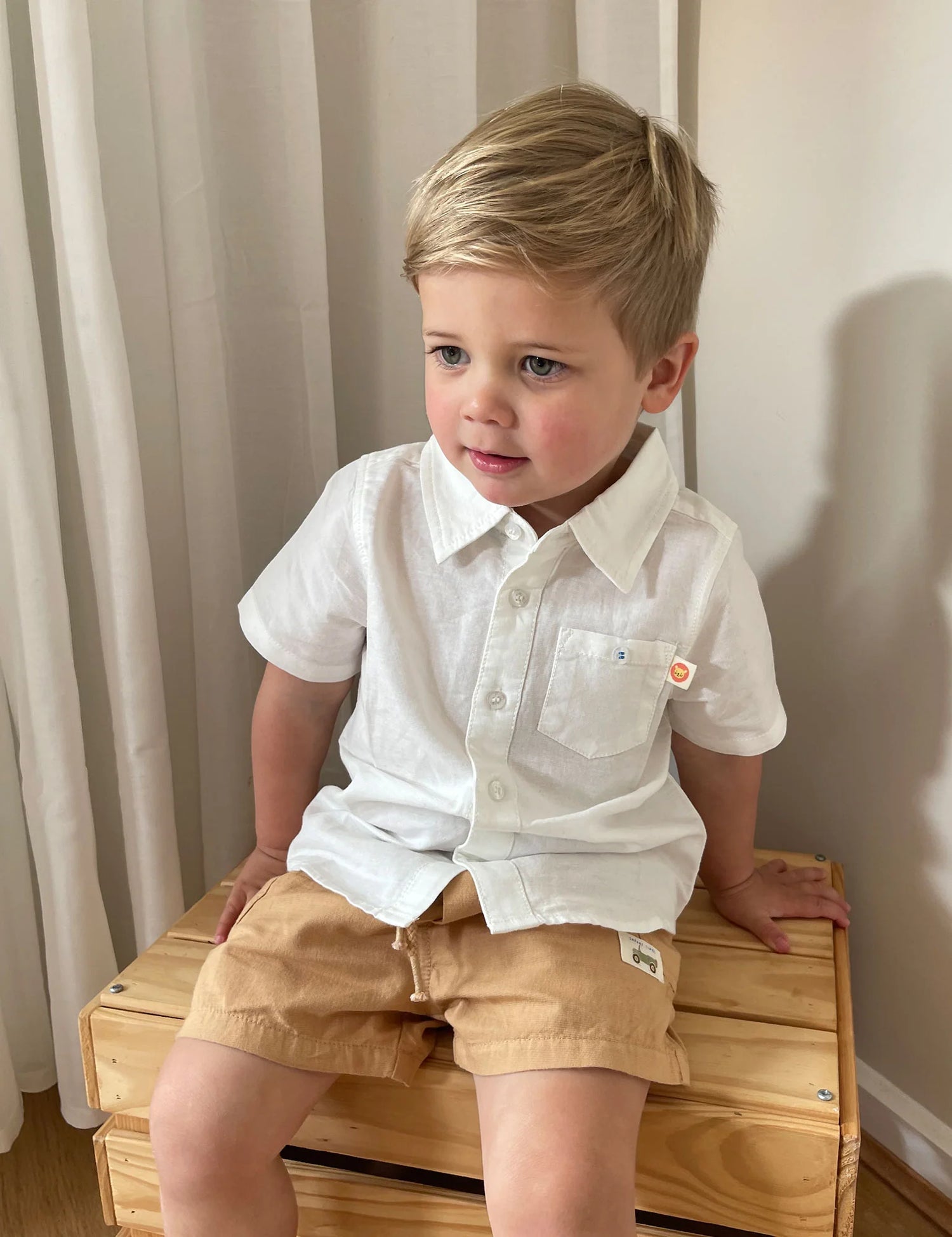 Linen Blend Shirt | Vintage Vanilla