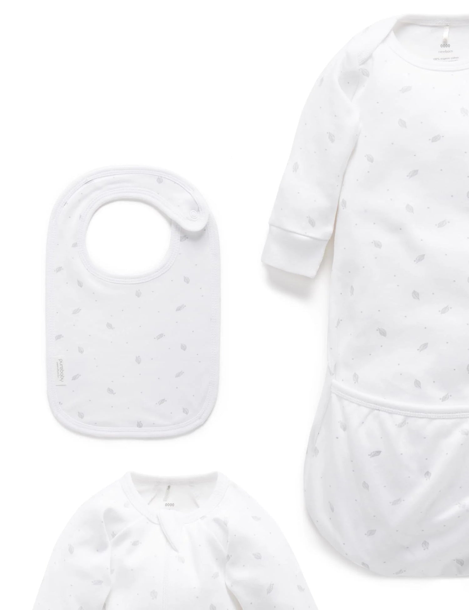 Newborn Hospital Pack | Pale Grey Leaf With Spot